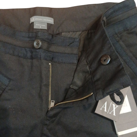 NEW Armani Exchange Black Cropped Trousers Women's Capri Pants Size 6 - Picture 6 of 11